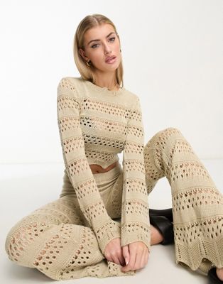 Urban Classics cropped crochet knit in bronze - ASOS Price Checker