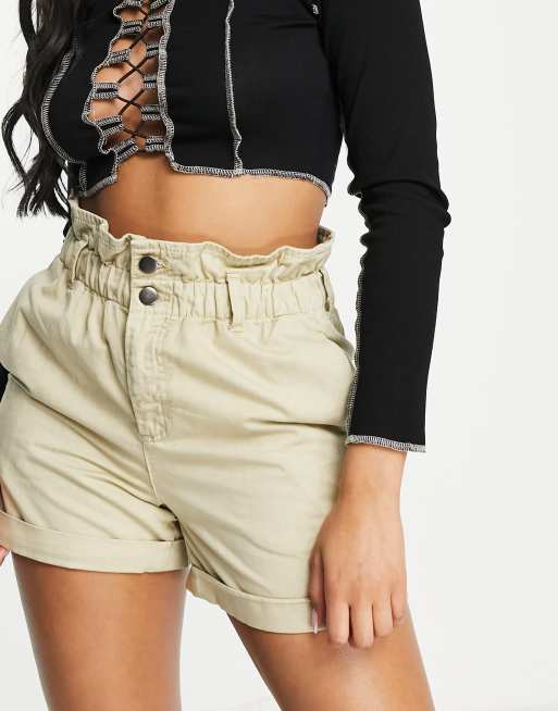 Short beige taille online haute