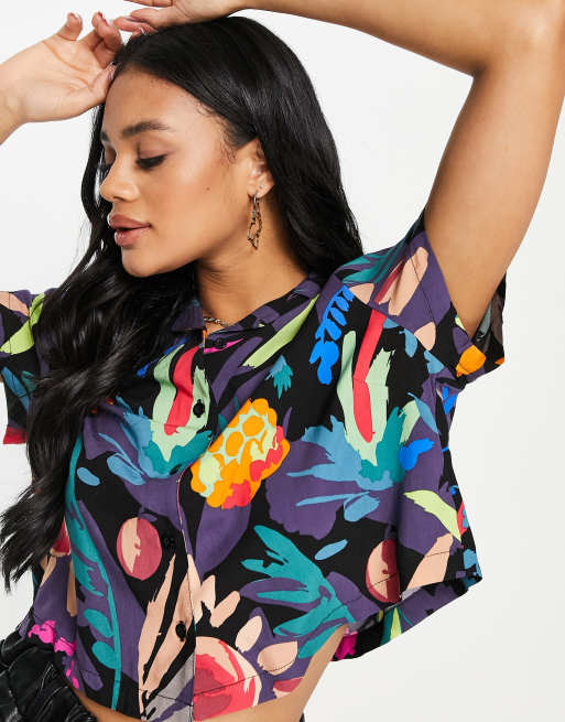 Urban Classics short sleeved shirt in resort print 