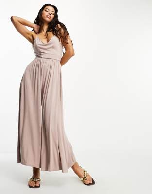Urban Classics Urban Classics spaghetti strap jumpsuit in dusk pink