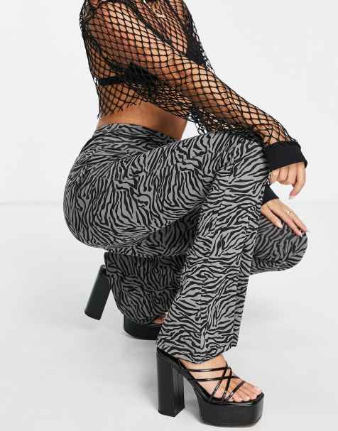 Urban Classics flared trousers in animal print