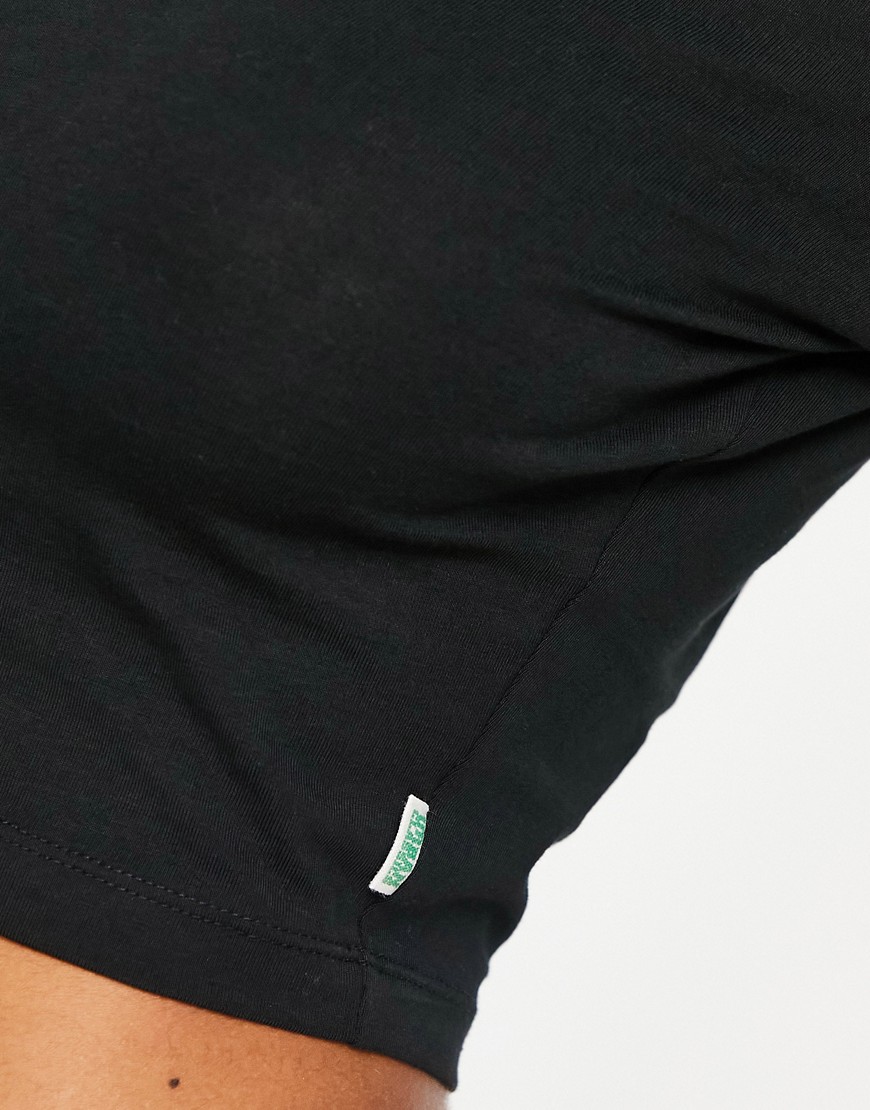 T-shirt corta a maniche lunghe con scollo rotondo nera-Nero - Urban Classics T-shirt donna  - immagine1