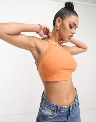 Urban Classics triangle crop top in vintage orange - ASOS Price Checker