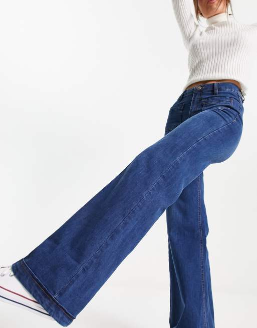 Urban Classics - Vintage jeans med svaj i mellemgrå vask