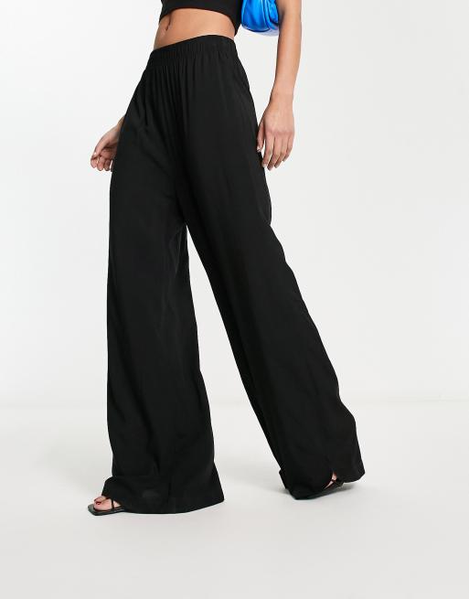 Wide Leg Stretch Trousers