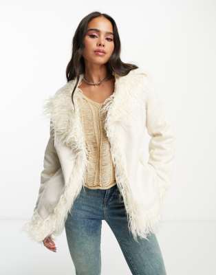 Urbancode aviator coat 2024 with faux fur trim