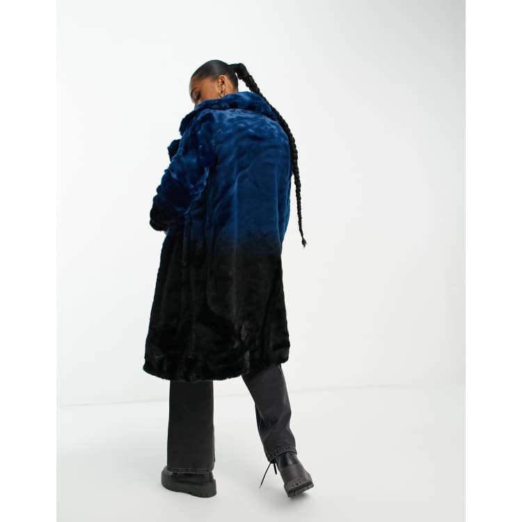 Urbancode longline coat shop in ombre faux fur