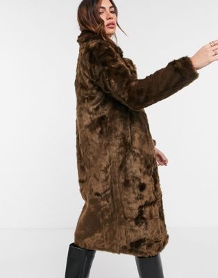 Urban Renewal One-Of-A-Kind Topshop Suede & Faux Fur Longline Coat