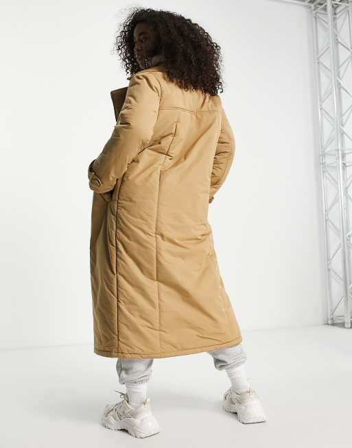 Urban Code padded trench coat in camel