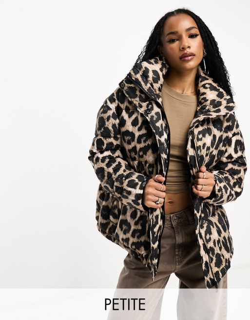 Leopard print store down jacket