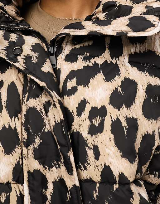 Contrast Trim Drop Shoulder Leopard Print Shirt