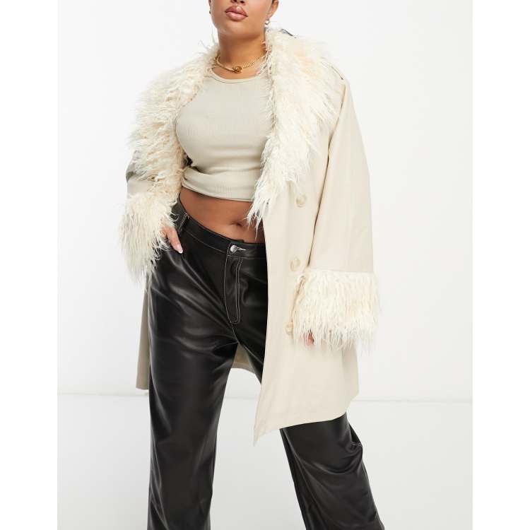 Topshop urban shaggy faux fur coat hotsell