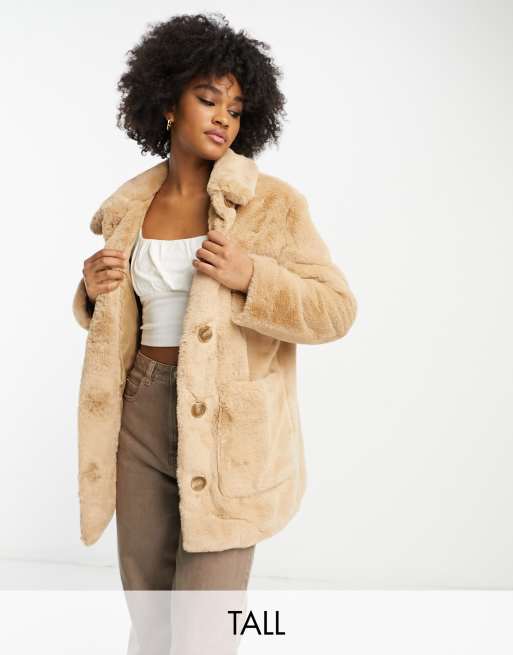 Beige faux fur store jacket