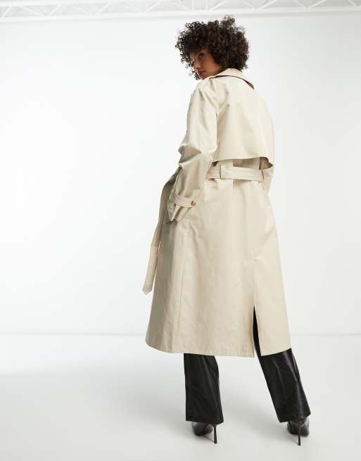 Urban Code Tall longline oversized trench coat in beige | ASOS