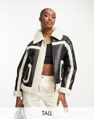 Black aviator 2025 jacket missguided