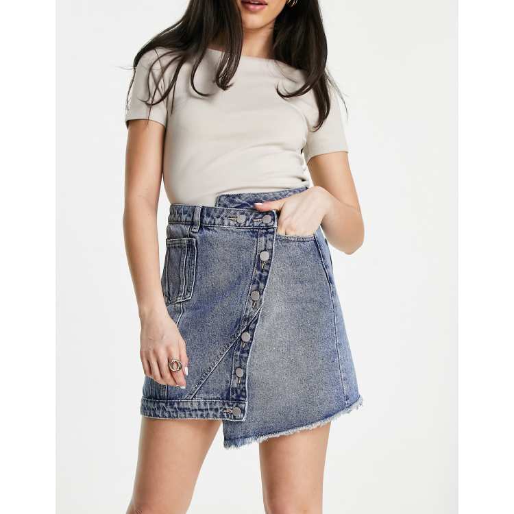 Asymmetrical skirt hot sale denim