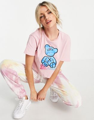 Urban Revivo bear graphic t-shirt in pink - ASOS Price Checker