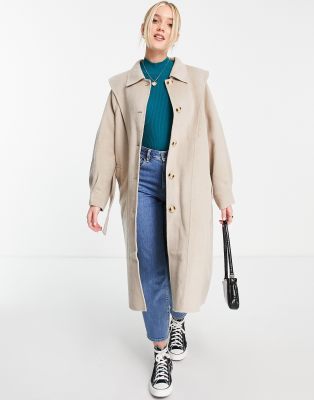 Urban Revivo belted coat in beige - ASOS Price Checker