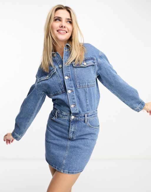 Urban Revivo - Blå minikjole i denim