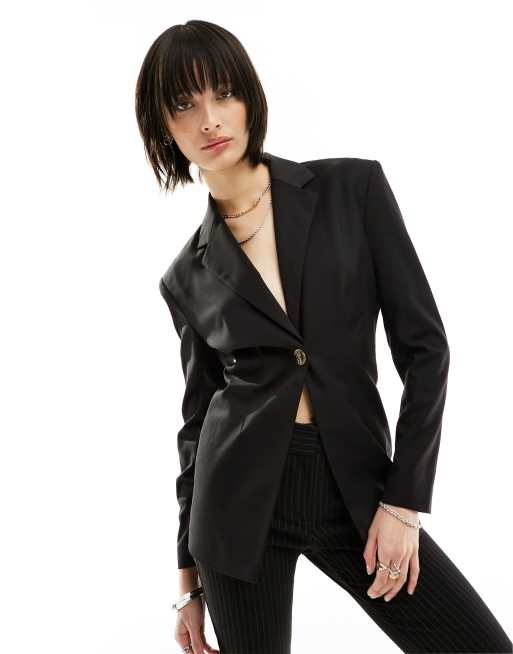 Urban Revivo - Blazer ajusté à épaulettes - Noir
