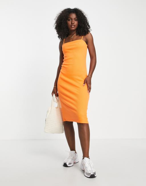 midi orange bodycon dress Orange Bodycon Dress - Textured Midi Dress - Orange Midi Dress