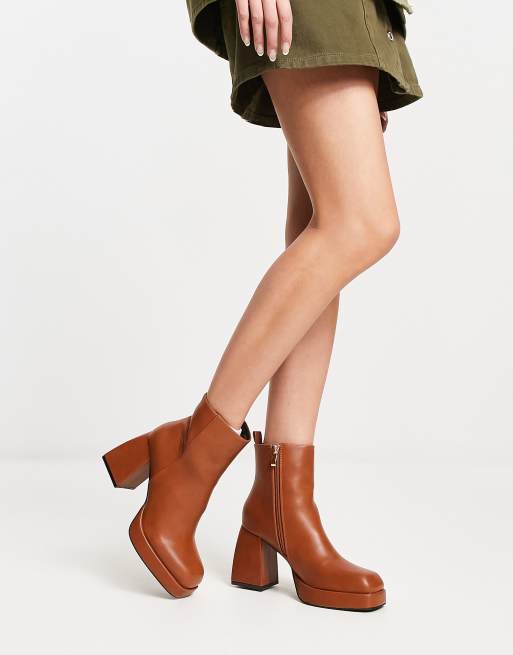 Bottines plateforme online marron