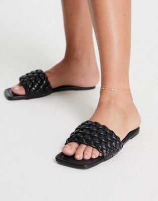 Urban Revivo braided flat sandals in black