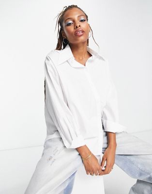 Urban Revivo oversized shirt in white - ASOS Price Checker