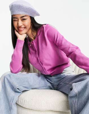 Cardigan con scollo rotondo viola-Rosso - Urban Revivo  donna Rosso
