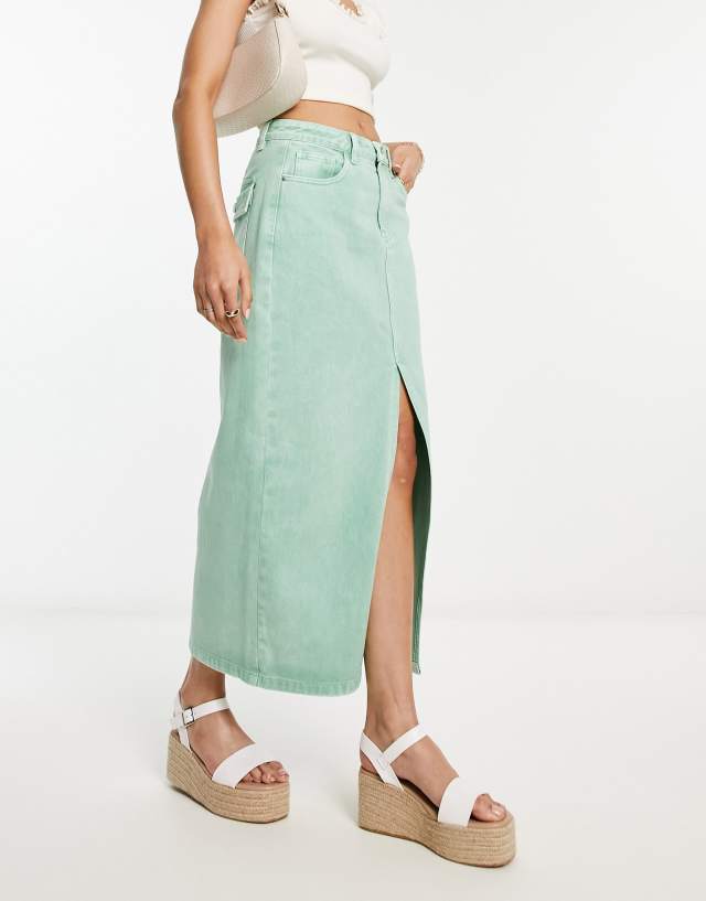 Urban Revivo - cargo midi skirt in light green