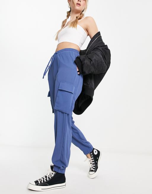 Urban Revivo cargo sweatpants in dusty blue ASOS