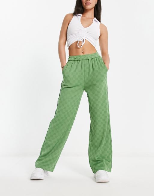Urban Revivo checkerboard pants in green