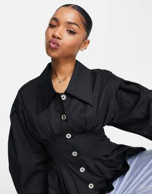 Urban Revivo cinched waisted jacket in black - ASOS Price Checker