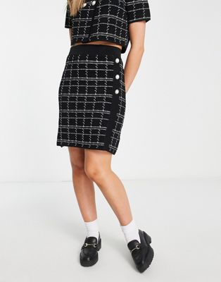 Urban Revivo co-ord skirt in black check