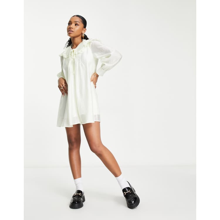 Urban Revivo collared mini dress in beige