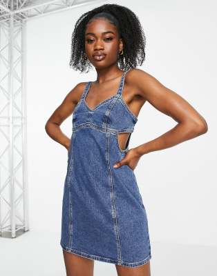 denim button up dress