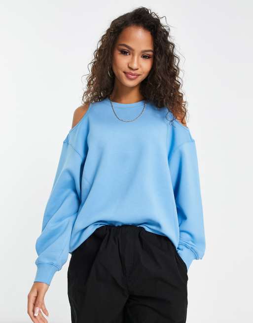 Open shoulder outlet sweatshirt