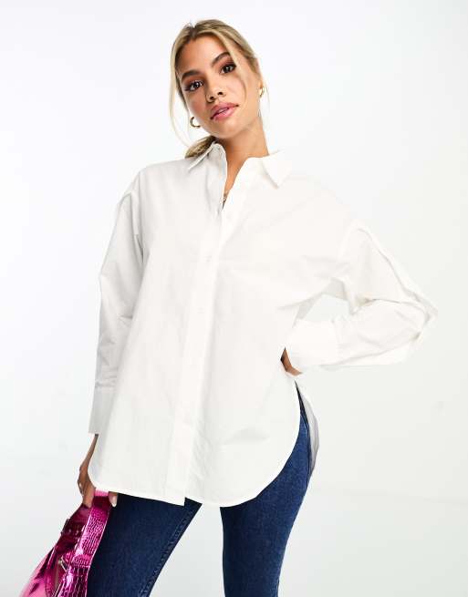 Urban Revivo dad shirt in white | ASOS