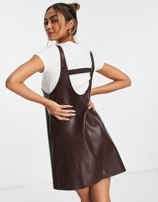 lace and faux leather dress Doily Lace Faux Leather Dress | Women's Clothing