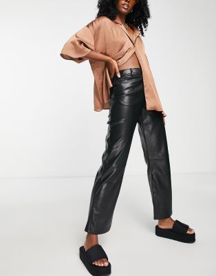 Urban Revivo faux leather straight leg 