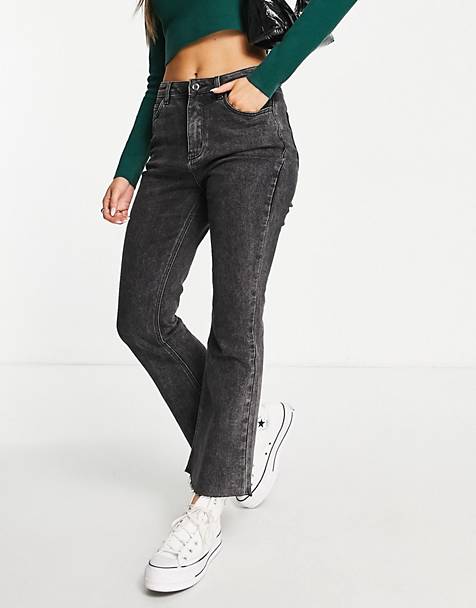 ASOS Damen Kleidung Hosen & Jeans Jeans Bootcut Jeans Coated flare jeans in stone 