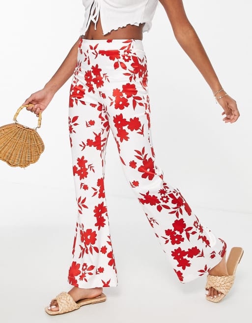 Jeans & Trousers, Red Flare Pants