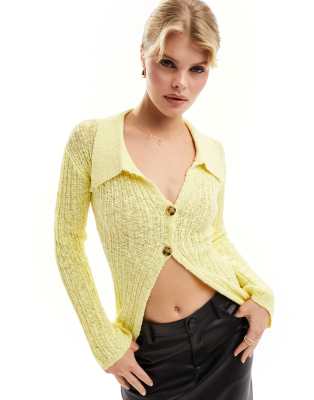 Urban Revivo Flared Sleeve Longline Top In Light Lime-yellow