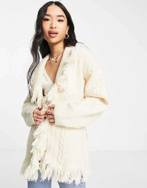 Long fringe clearance cardigan