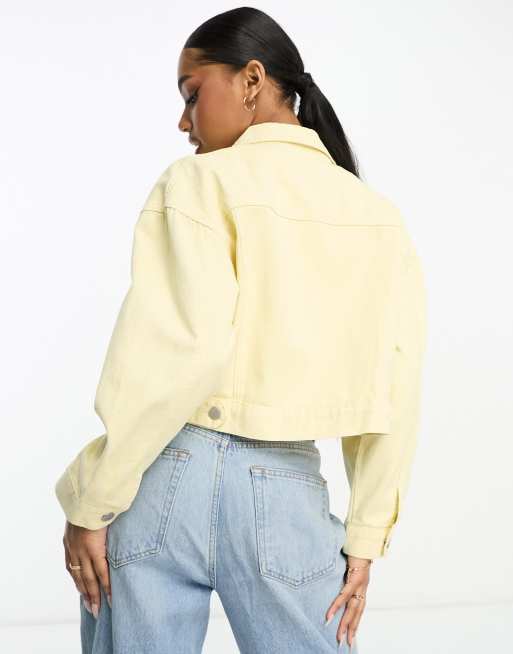 Urban Revivo - Giacca di jeans giallo chiaro, 2 di 4