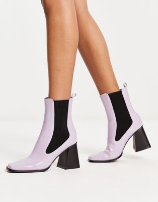 Urban Revivo heeled boots in lilac - ASOS Price Checker