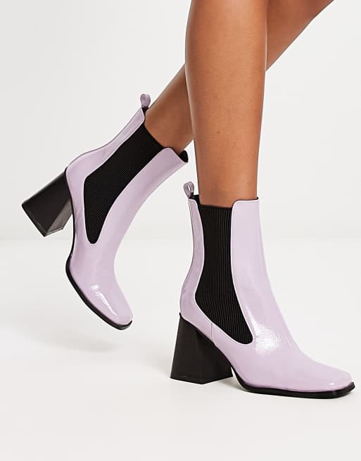 Urban Revivo heeled boots in lilac, 3 of 4