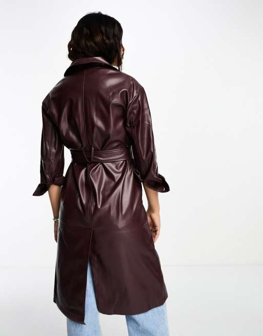 High shine sale long coat