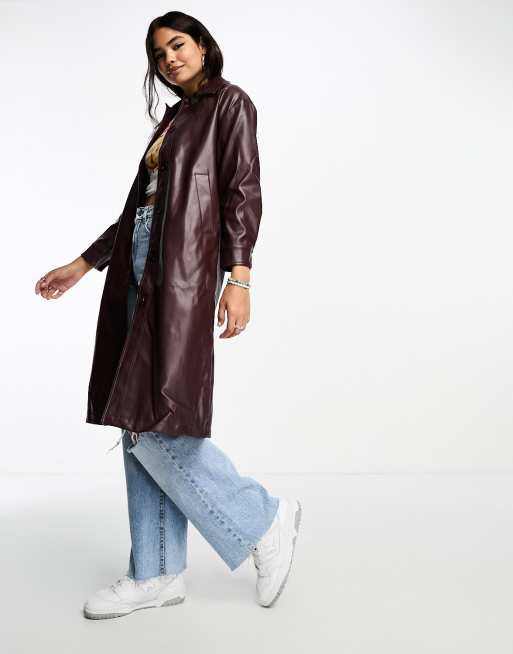 High shine sale long coat