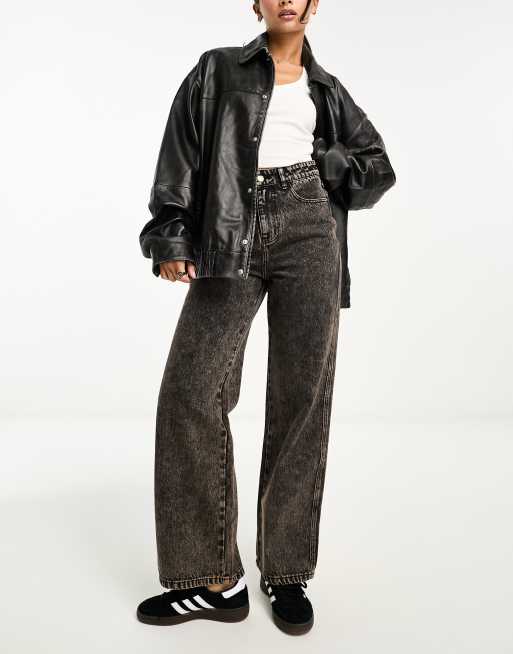 Urban Revivo - Jean large - Marron gris